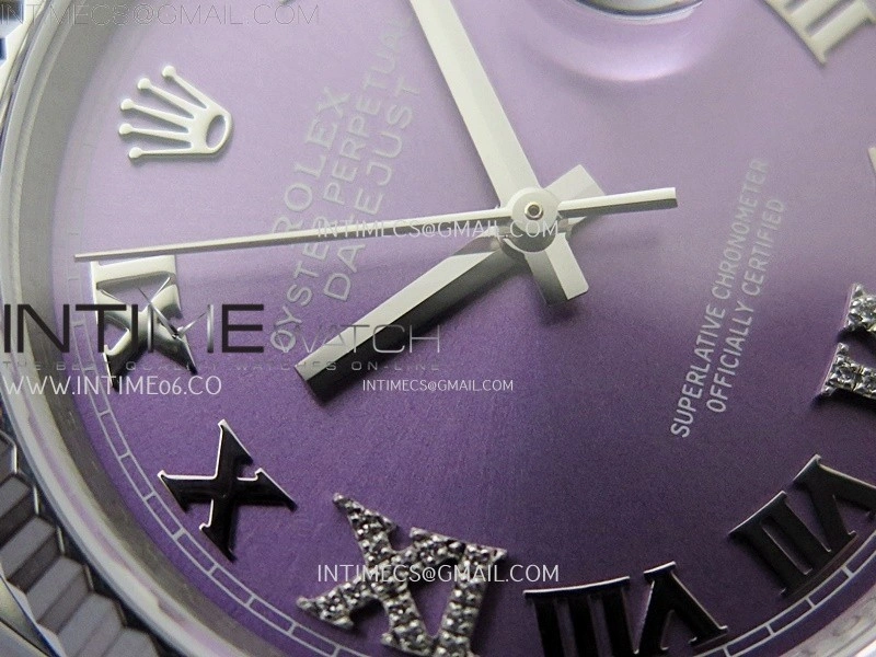 DateJust 126234 904L SS JDF 1:1 Best Edition Purple Dial Roman Markers on Jubilee 904L SS Bracelet
