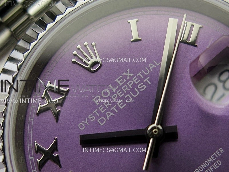 DateJust 126234 904L SS JDF 1:1 Best Edition Purple Dial Roman Markers on Jubilee 904L SS Bracelet