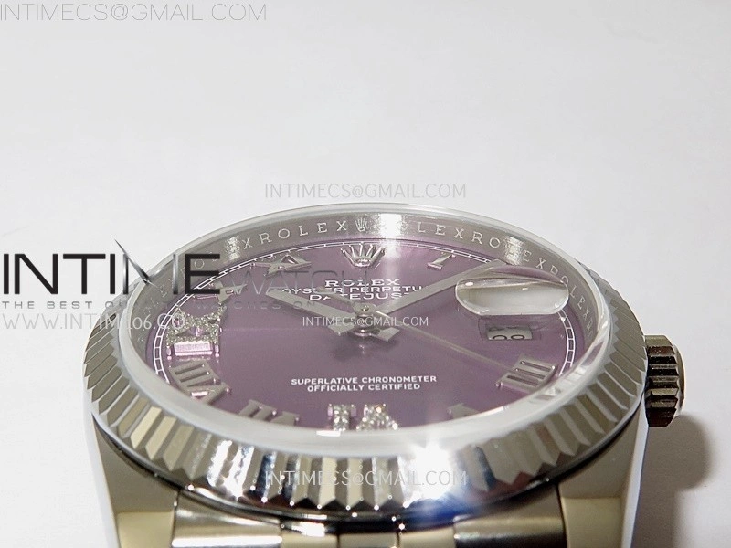 DateJust 126234 904L SS JDF 1:1 Best Edition Purple Dial Roman Markers on Jubilee 904L SS Bracelet