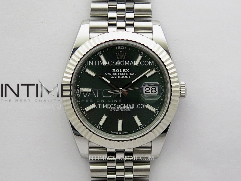 DateJust 41 126334 904L SS V2 VSF 1:1 Best Edition Green Dial Stick Marker On Jubilee Bracelet DD3235