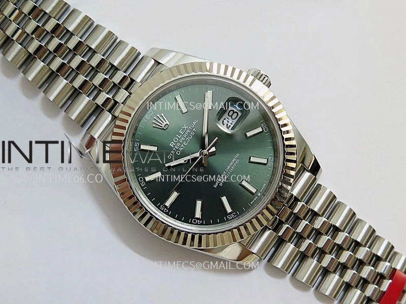 DateJust 41 126334 904L SS V2 VSF 1:1 Best Edition Green Dial Stick Marker On Jubilee Bracelet DD3235