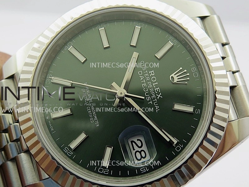 DateJust 41 126334 904L SS V2 VSF 1:1 Best Edition Green Dial Stick Marker On Jubilee Bracelet DD3235