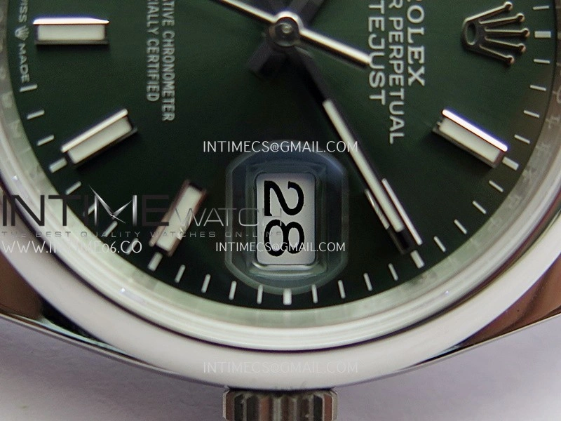 DateJust 126200 904L SS V2 VSF 1:1 Best Edition Green Dial Stick Marker On Jubilee Bracelet DD3235