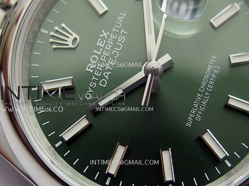 DateJust 126200 904L SS V2 VSF 1:1 Best Edition Green Dial Stick Marker On Jubilee Bracelet DD3235
