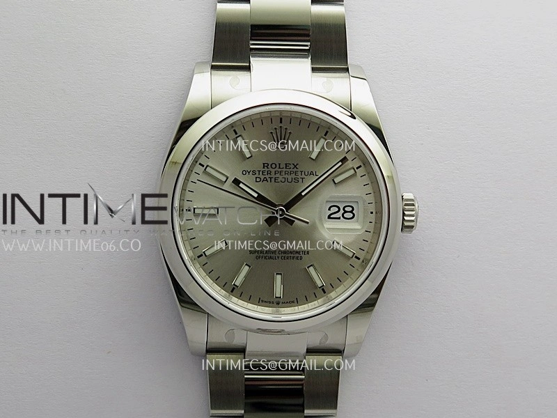DateJust 126200 904L SS V2 VSF 1:1 Best Edition Silver Dial Stick Marker On Oyster Bracelet DD3235