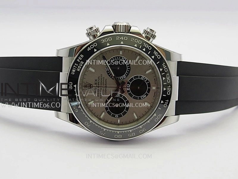 Daytona 126519 904L SS VF 1:1 Best Edition SS Silver Dial On Black Oysterflex Rubber Strap DD4131