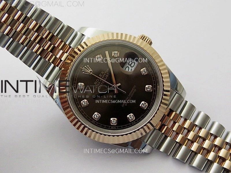 DateJust 126331 904L SS RG JDF 1:1 Best Edition Brown Dial Diamond Markers on Jubilee SS RG Bracelet