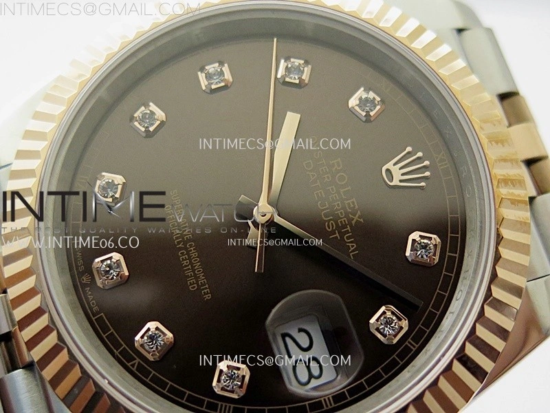 DateJust 126331 904L SS RG JDF 1:1 Best Edition Brown Dial Diamond Markers on Jubilee SS RG Bracelet
