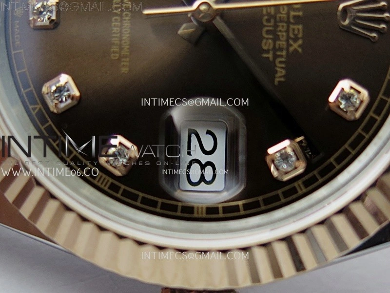 DateJust 126331 904L SS RG JDF 1:1 Best Edition Brown Dial Diamond Markers on Jubilee SS RG Bracelet