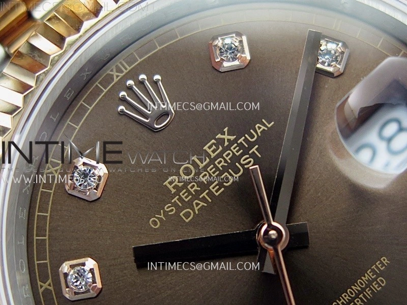 DateJust 126331 904L SS RG JDF 1:1 Best Edition Brown Dial Diamond Markers on Jubilee SS RG Bracelet