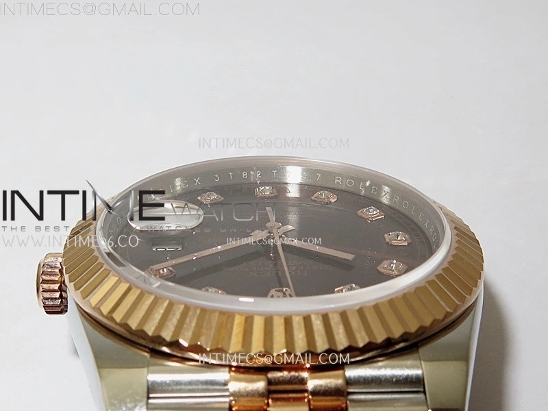 DateJust 126331 904L SS RG JDF 1:1 Best Edition Brown Dial Diamond Markers on Jubilee SS RG Bracelet