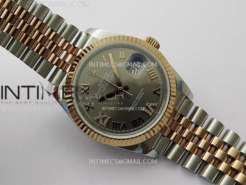 DateJust 126231 904L SS RG JDF 1:1 Best Edition Gray Dial RG Roman Markers on Jubilee SS RG Bracelet