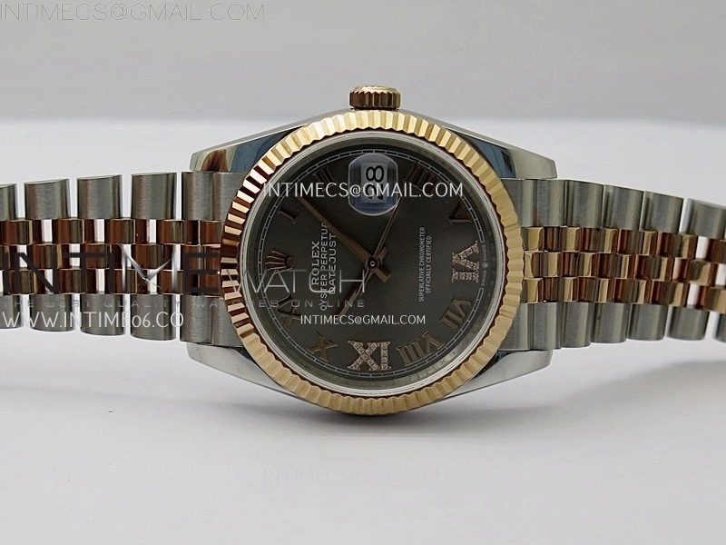 DateJust 126231 904L SS RG JDF 1:1 Best Edition Gray Dial RG Roman Markers on Jubilee SS RG Bracelet