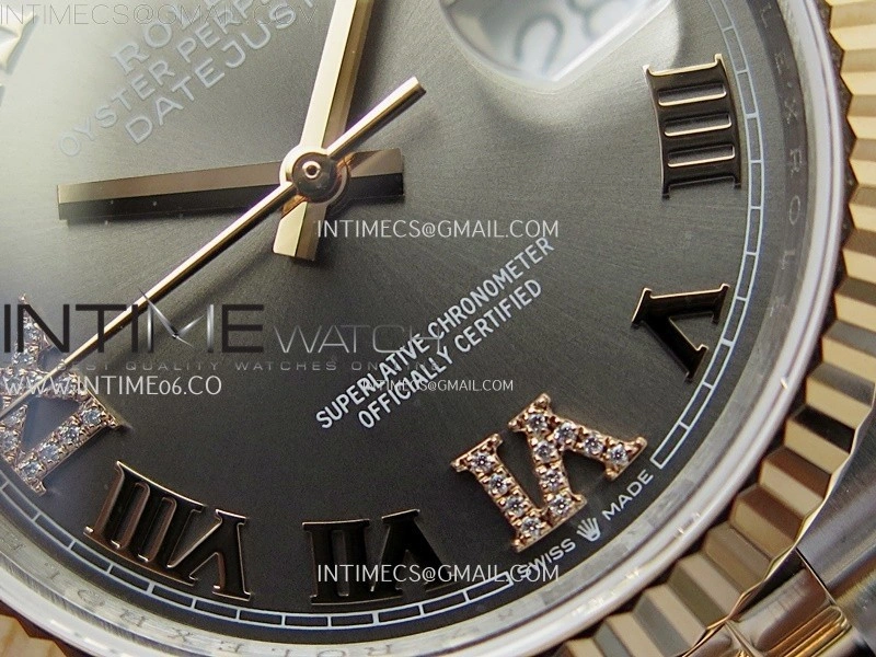 DateJust 126231 904L SS RG JDF 1:1 Best Edition Gray Dial RG Roman Markers on Jubilee SS RG Bracelet