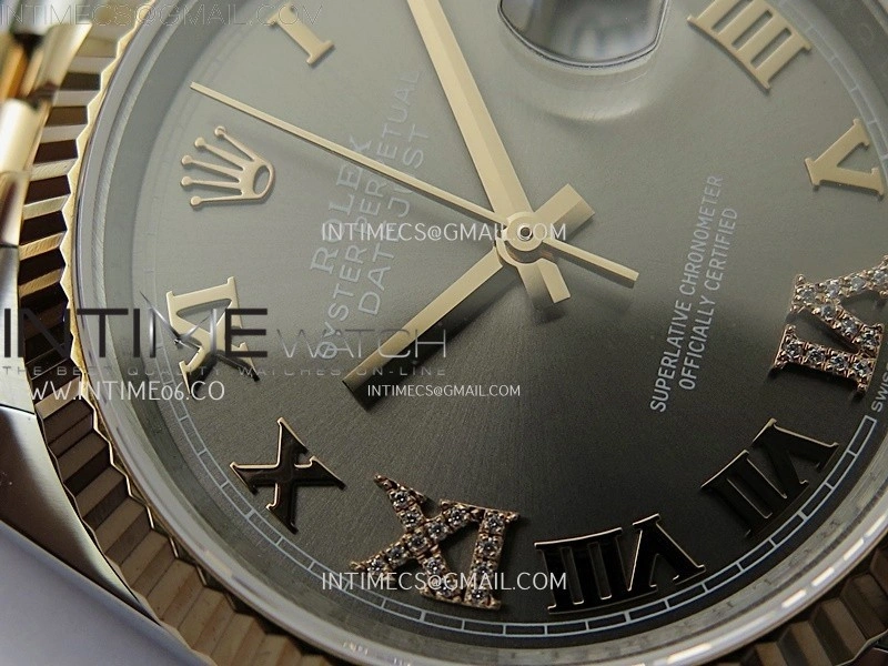 DateJust 126231 904L SS RG JDF 1:1 Best Edition Gray Dial RG Roman Markers on Jubilee SS RG Bracelet