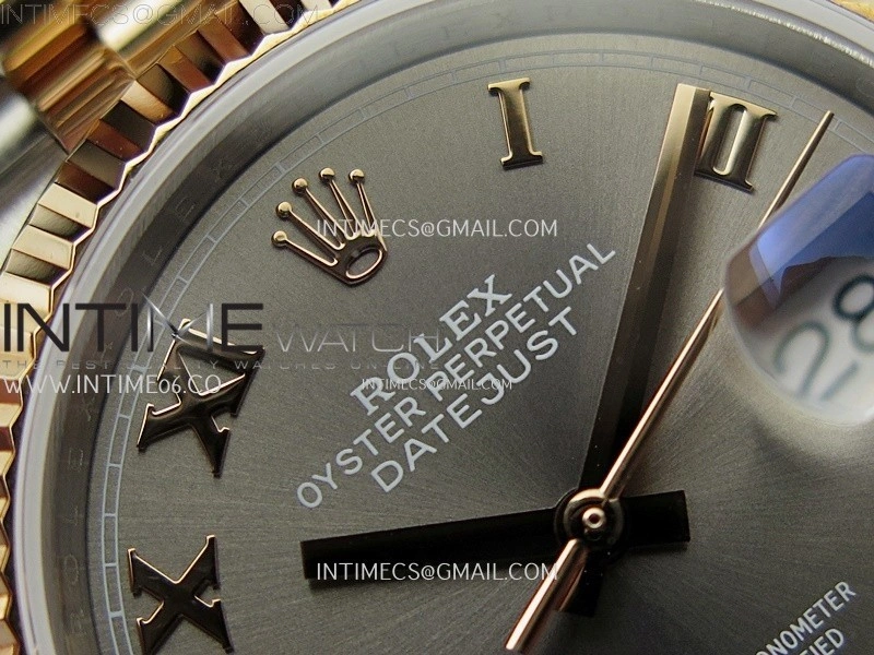 DateJust 126231 904L SS RG JDF 1:1 Best Edition Gray Dial RG Roman Markers on Jubilee SS RG Bracelet
