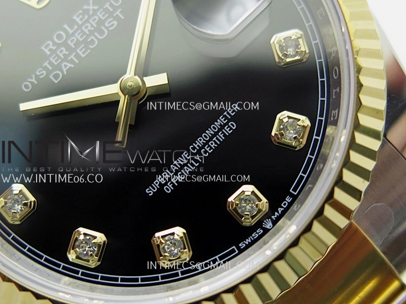 DateJust 126233 36mm 904L SS YG AR+F 1:1 Best Edition Black Dial Diamond Marker On Oyster Bracelet DD3235