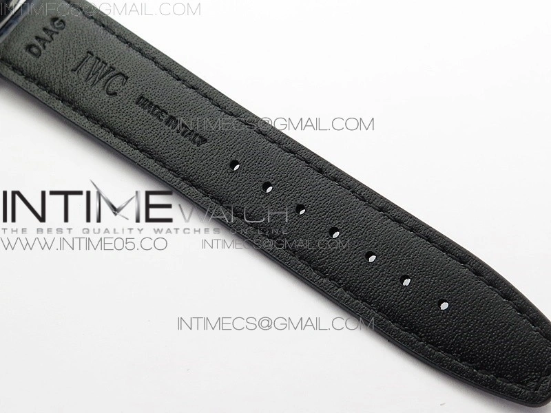 Portuguese IW371605 ZF V3 1:1 Best Edition SS White Dial Blue Markers on Blue Leather Strap A96355