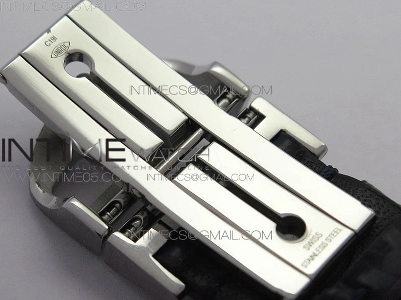 Portuguese IW371605 ZF V3 1:1 Best Edition SS White Dial Blue Markers on Blue Leather Strap A96355