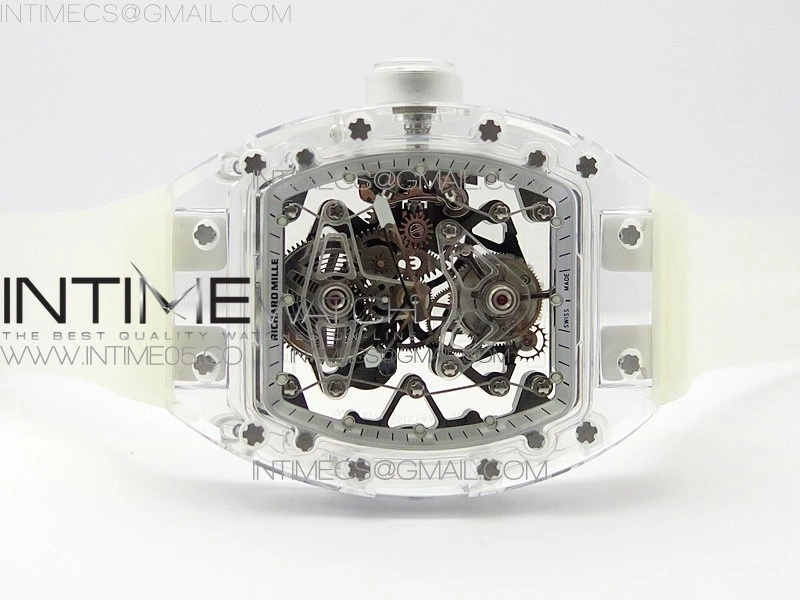RM056-02 Transparent Tourbillon EURF Best Edition Skeleton Dial on Rubber Strap V2