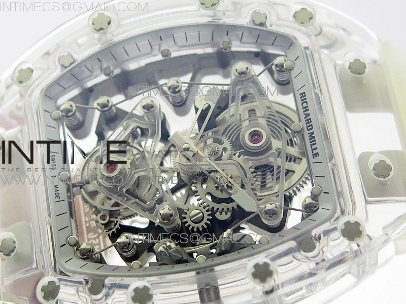 RM056-02 Transparent Tourbillon EURF Best Edition Skeleton Dial on Rubber Strap V2