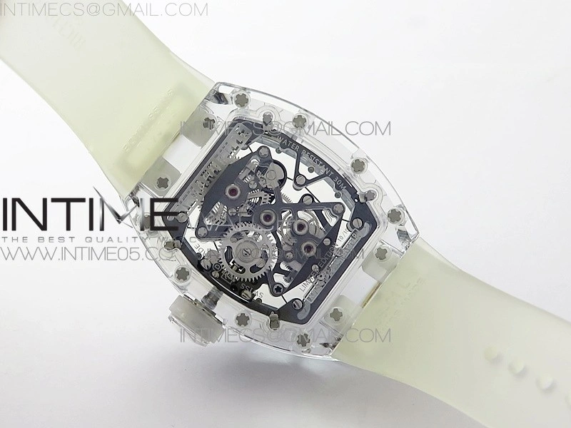RM056-02 Transparent Tourbillon EURF Best Edition Skeleton Dial on Rubber Strap V2