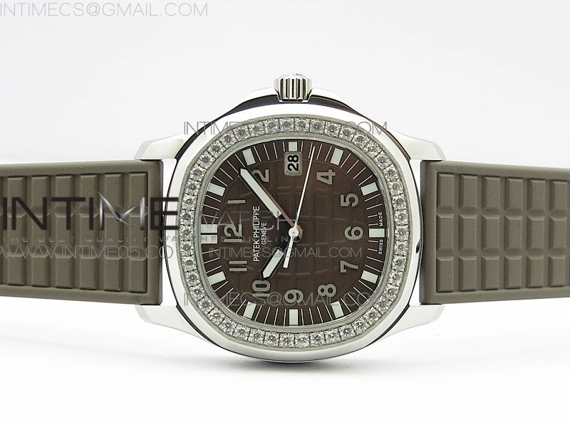 Aquanaut 5067A SS PPF 1:1 Best Edition Light Brown Textured Dial on Brown Rubber Strap AE23