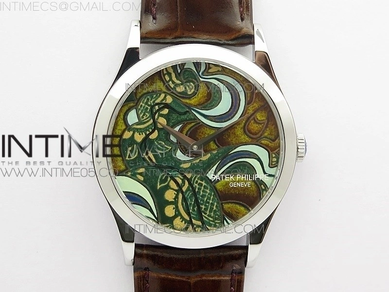 Classic 5077P-102 SS Case FLF Best Edition Real Enamel Dial 2 Brown Leather strap Cal.240