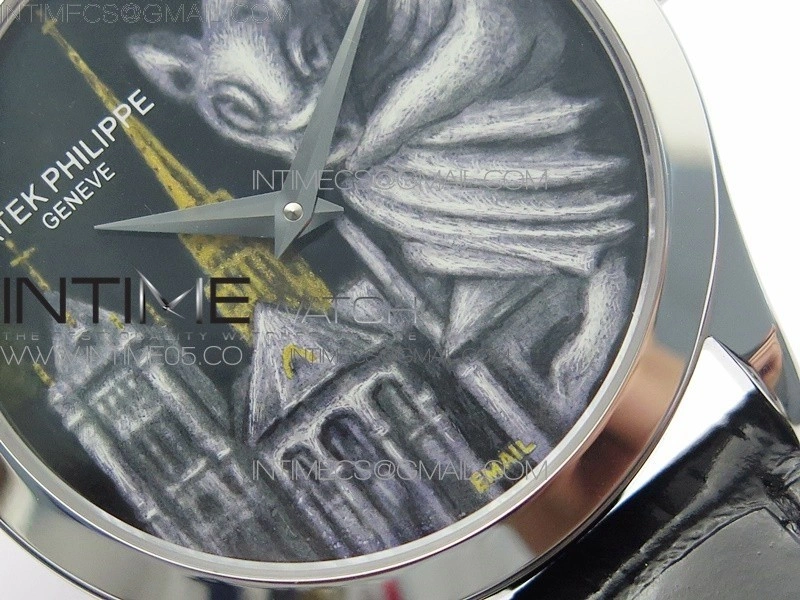 Classic 5077P-102 SS Case FLF Best Edition Real Enamel Dial 4 Black Leather strap Cal.240
