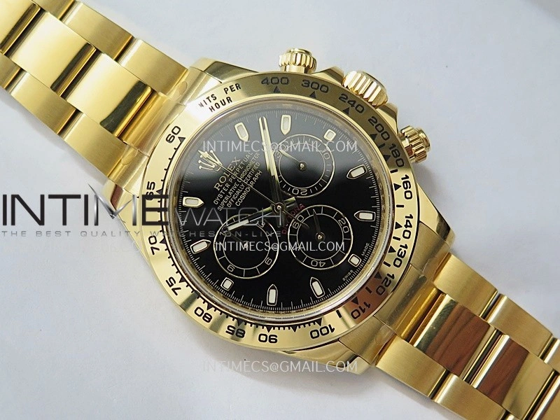Daytona 116508 904L YG VF 1:1 Best Edition Black Dial Stick Marker On 904L YG Bracelet DD4130