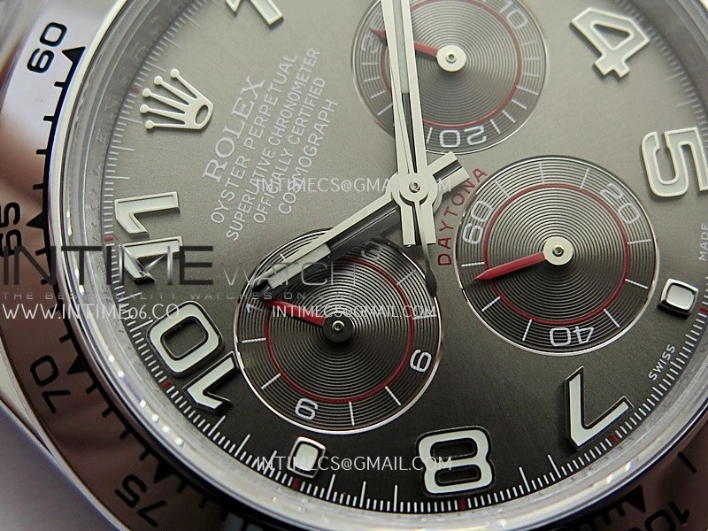 Daytona 116509 Gain Weight QF 1:1 Best Edition Gray Dial Numeral Marker On SS Bracelet SH4130