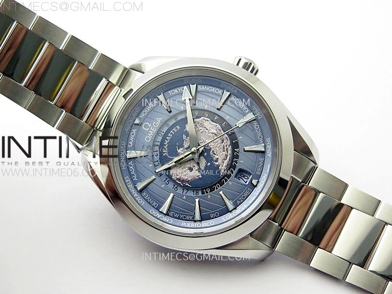 Aqua Terra 150M 43mm 24 VSF 1:1 Best Edition Summer Blue Dial on SS Bracelet A8938 Super Clone