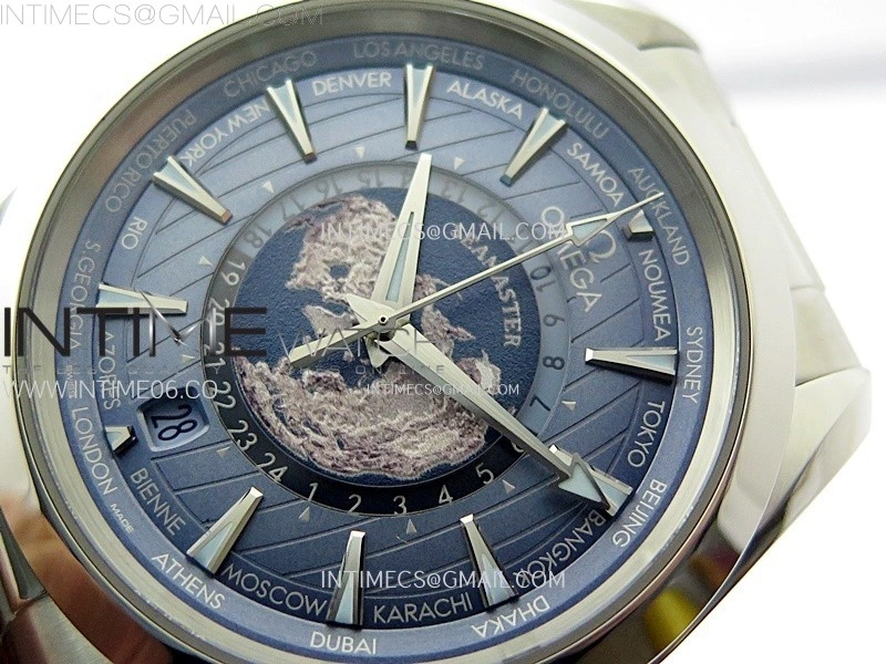 Aqua Terra 150M 43mm 24 VSF 1:1 Best Edition Summer Blue Dial on SS Bracelet A8938 Super Clone