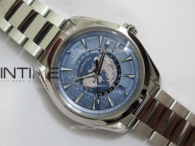 Aqua Terra 150M 43mm 24 VSF 1:1 Best Edition Summer Blue Dial on SS Bracelet A8938 Super Clone