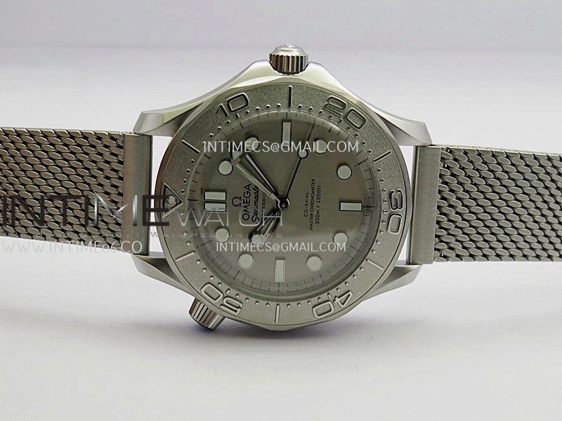 Seamaster 300M Diver 42mm SS ORF Best Edition Gray Dial On SS Mesh Bracelet Super Clone 8806