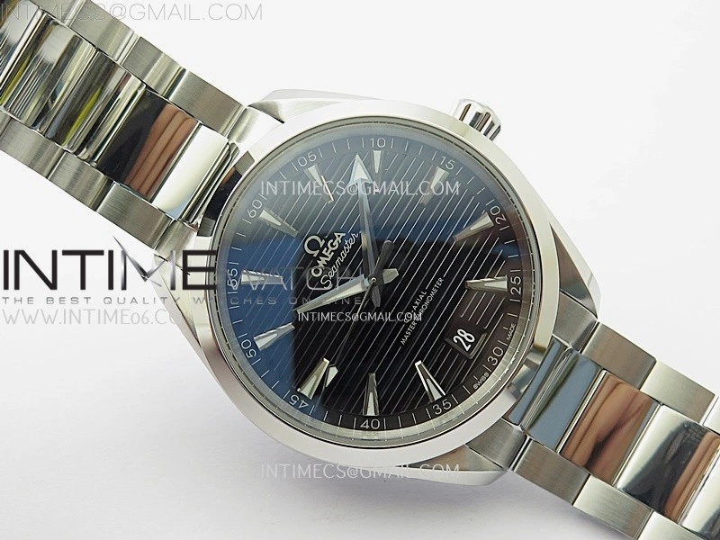 Aqua Terra 150M Master Chronometers N1F Best Edition Black Textured Dial on SS Bracelet A8900