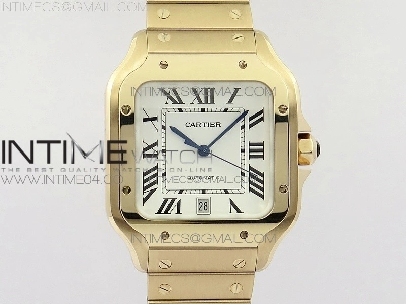 Santos de Cartier 40mm 2018 BVF 1:1 Best Edition RG White Dial on RG SmartLinks Bracelet MIYOTA 9015