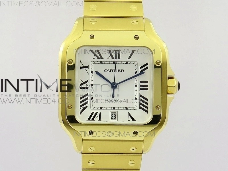 Santos de Cartier 40mm 2018 BVF 1:1 Best Edition YG White Dial on YG SmartLinks Bracelet MIYOTA 9015