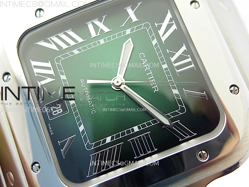 Santos de Cartier 40mm SS 2018 BVF 1:1 Best Edition Green Dial on SS SmartLinks Bracelet MIYOTA 9015