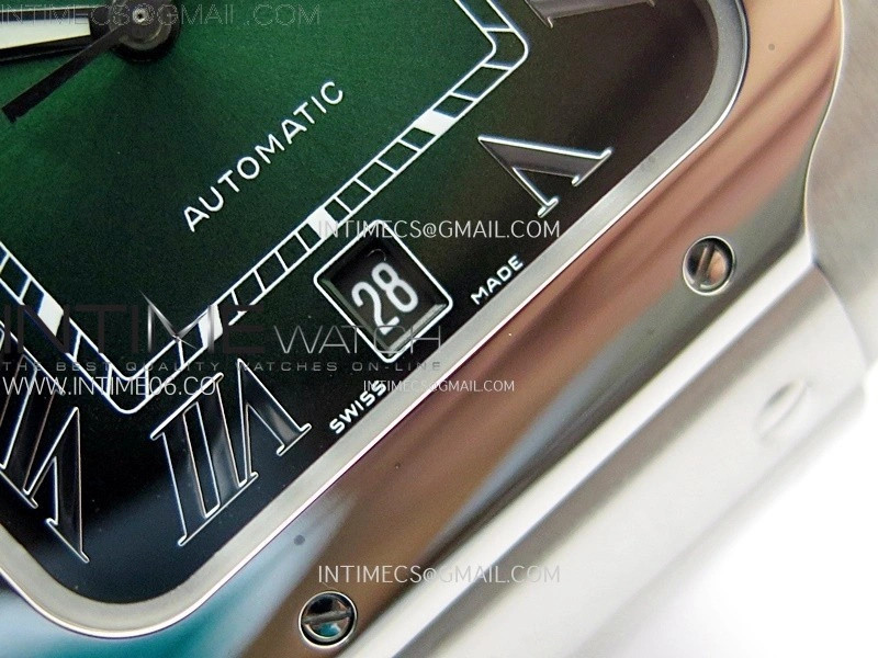 Santos de Cartier 40mm SS 2018 BVF 1:1 Best Edition Green Dial on SS SmartLinks Bracelet MIYOTA 9015