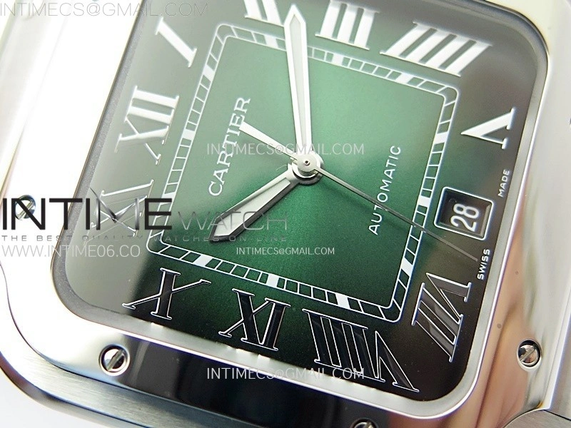 Santos de Cartier 40mm SS 2018 BVF 1:1 Best Edition Green Dial on SS SmartLinks Bracelet MIYOTA 9015