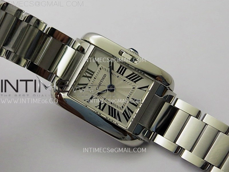Tank Anglaise 30mm SS 8848F 1:1 Best Edition White Dial Roman Marker on SS Bracelet Ronda Quartz