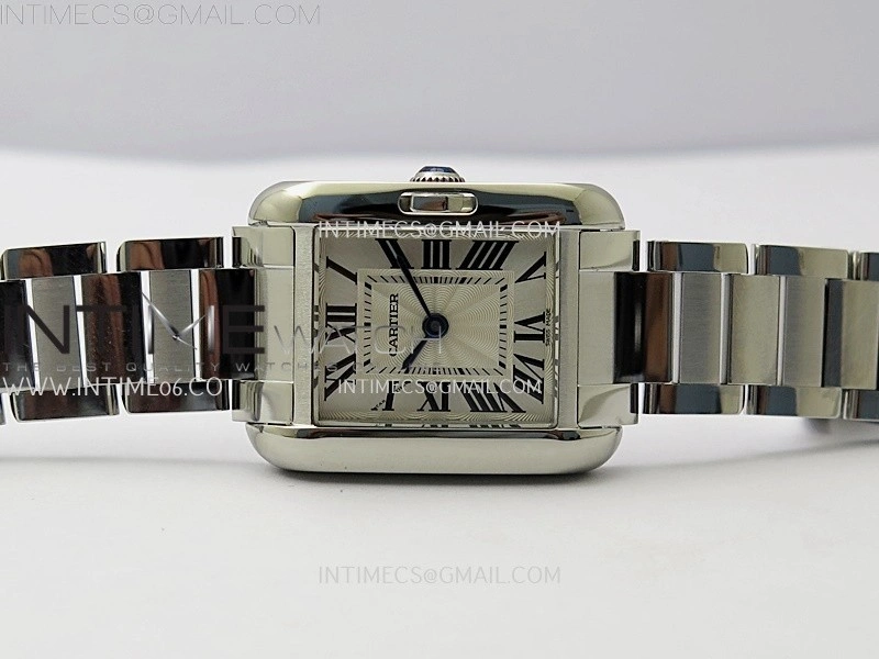 Tank Anglaise 30mm SS 8848F 1:1 Best Edition White Dial Roman Marker on SS Bracelet Ronda Quartz