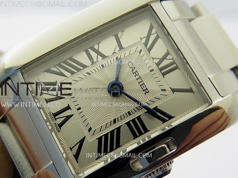 Tank Anglaise 30mm SS 8848F 1:1 Best Edition White Dial Roman Marker on SS Bracelet Ronda Quartz