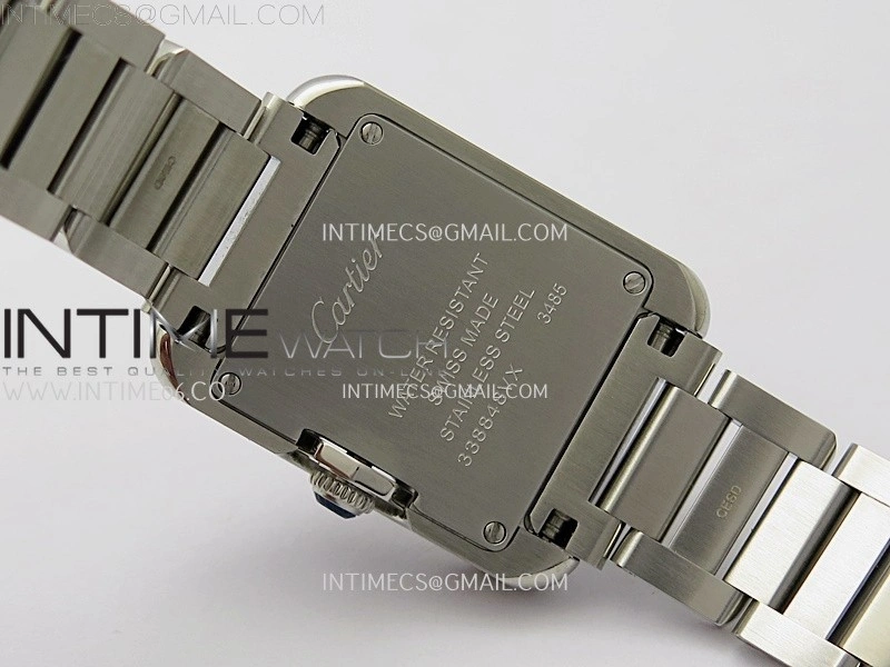 Tank Anglaise 30mm SS 8848F 1:1 Best Edition White Dial Roman Marker on SS Bracelet Ronda Quartz