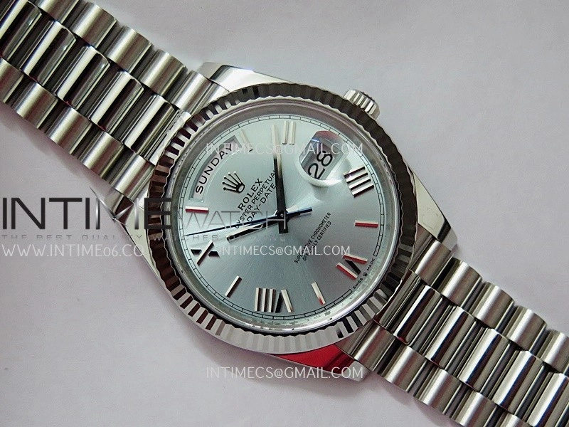 Day Date 228239 40mm VSF 1:1 Best Edition Ice Blue Dial Roman Markers On President Bracelet DD3255