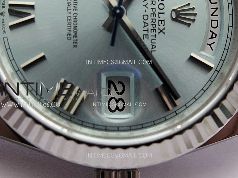 Day Date 228239 40mm VSF 1:1 Best Edition Ice Blue Dial Roman Markers On President Bracelet DD3255