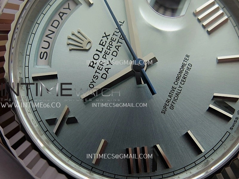 Day Date 228239 40mm VSF 1:1 Best Edition Ice Blue Dial Roman Markers On President Bracelet DD3255