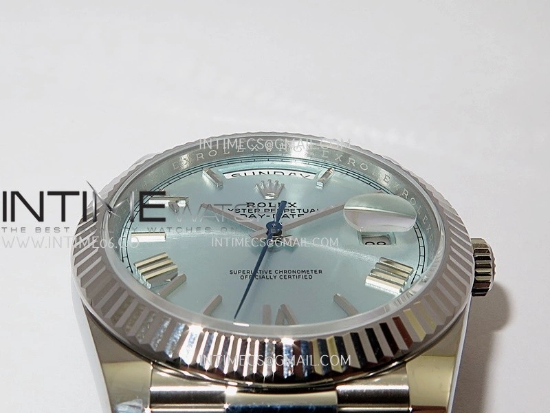 Day Date 228239 40mm VSF 1:1 Best Edition Ice Blue Dial Roman Markers On President Bracelet DD3255