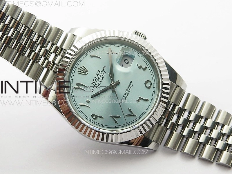 DateJust 41 126334 SS GMF 1:1 Best Edition Ice Blue Dial Arabic Markers on Jubilee Bracelet